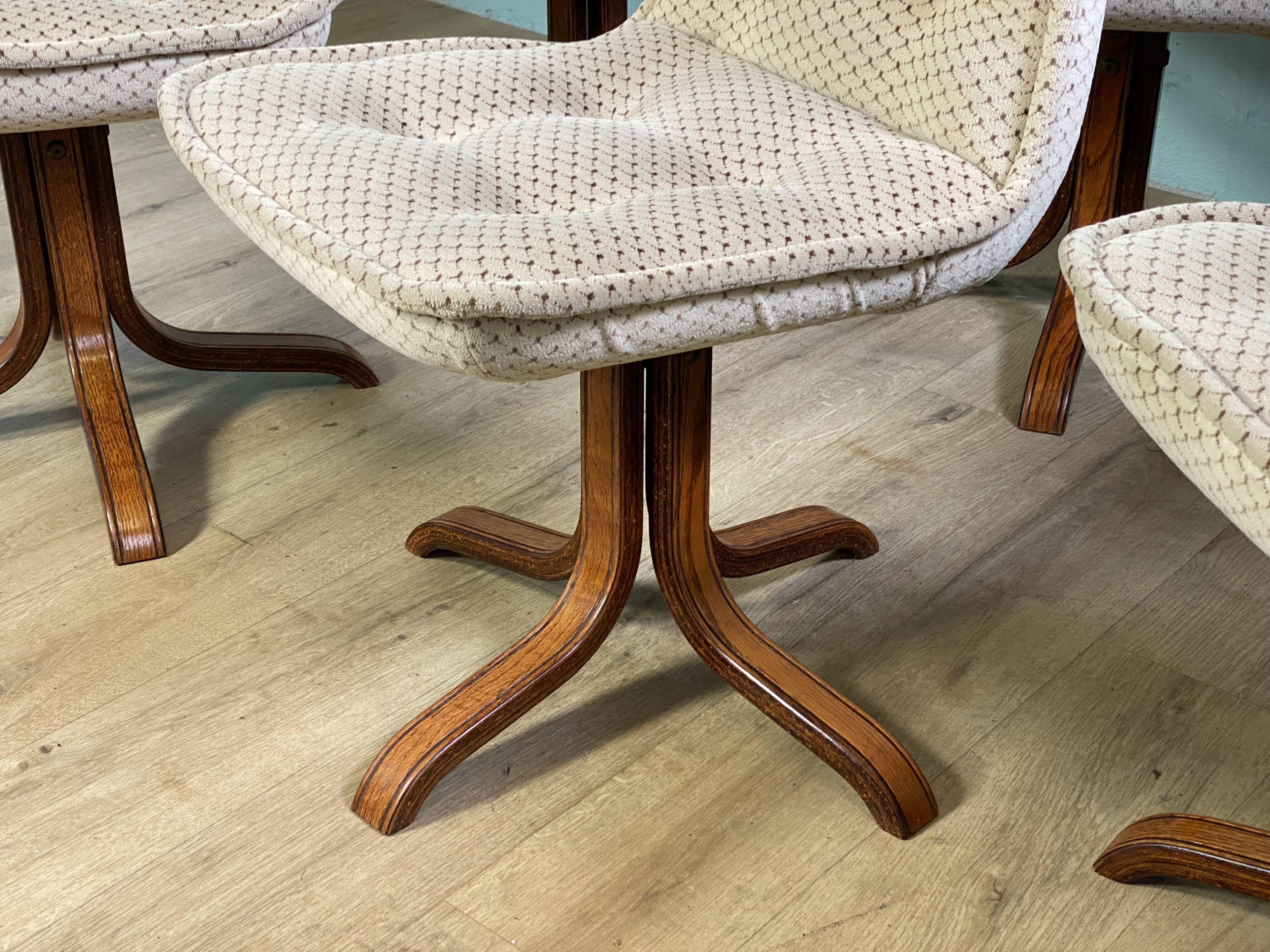 6 Swivel Bucket Chairs Scandinavian Design Vintage 60 70