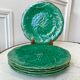 Set of 5 gien dessert plates in slurry leaf model 50s