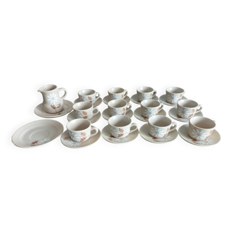 Service à café en faience de st amand- modèle Automne - vintage 1970