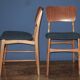 Pair of Danish teak chairs in petrol blue-green, 1960s