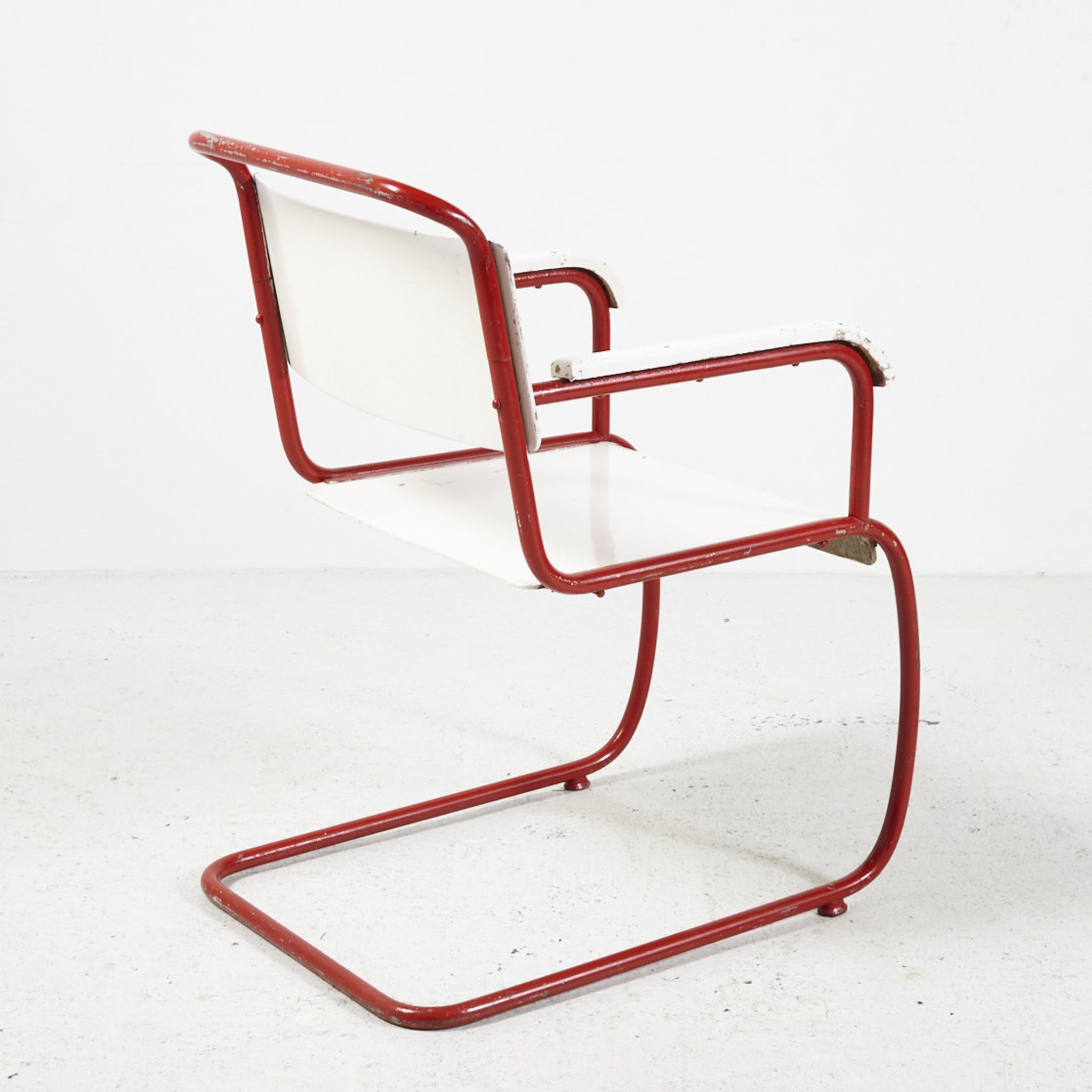 Red & white bauhaus armchair