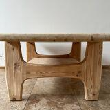 Danish mid-century free form pine coffee table