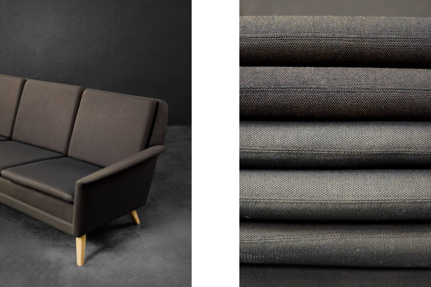 Vintage Mid-Century Danish Modern Brown 3-Seater Sofa by Folke Ohlsson