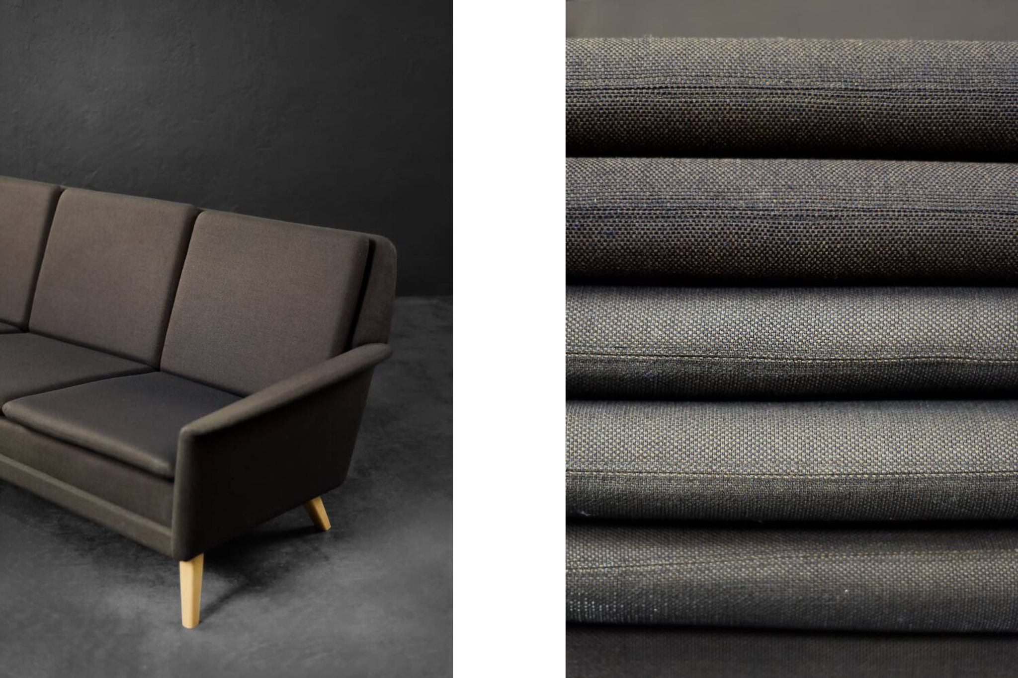 Vintage Mid-Century Danish Modern Brown 3-Seater Sofa by Folke Ohlsson