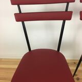 Paire de chaises années 50 métal et simili-cuir