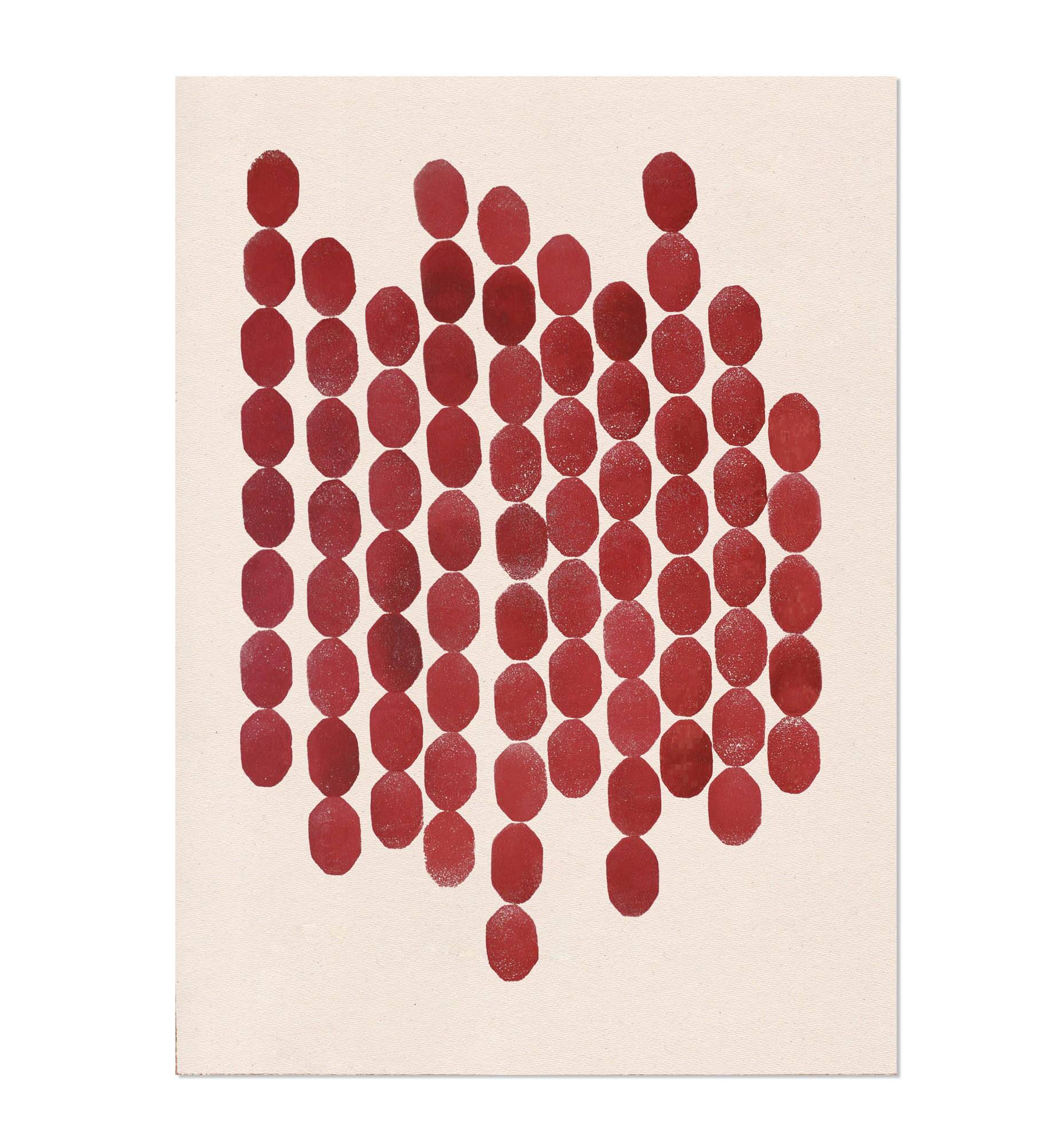 Large abstract painting 50x70 dark red signed eawy