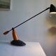 Vintage postmodernist metal and wood table lamp from the 1980s