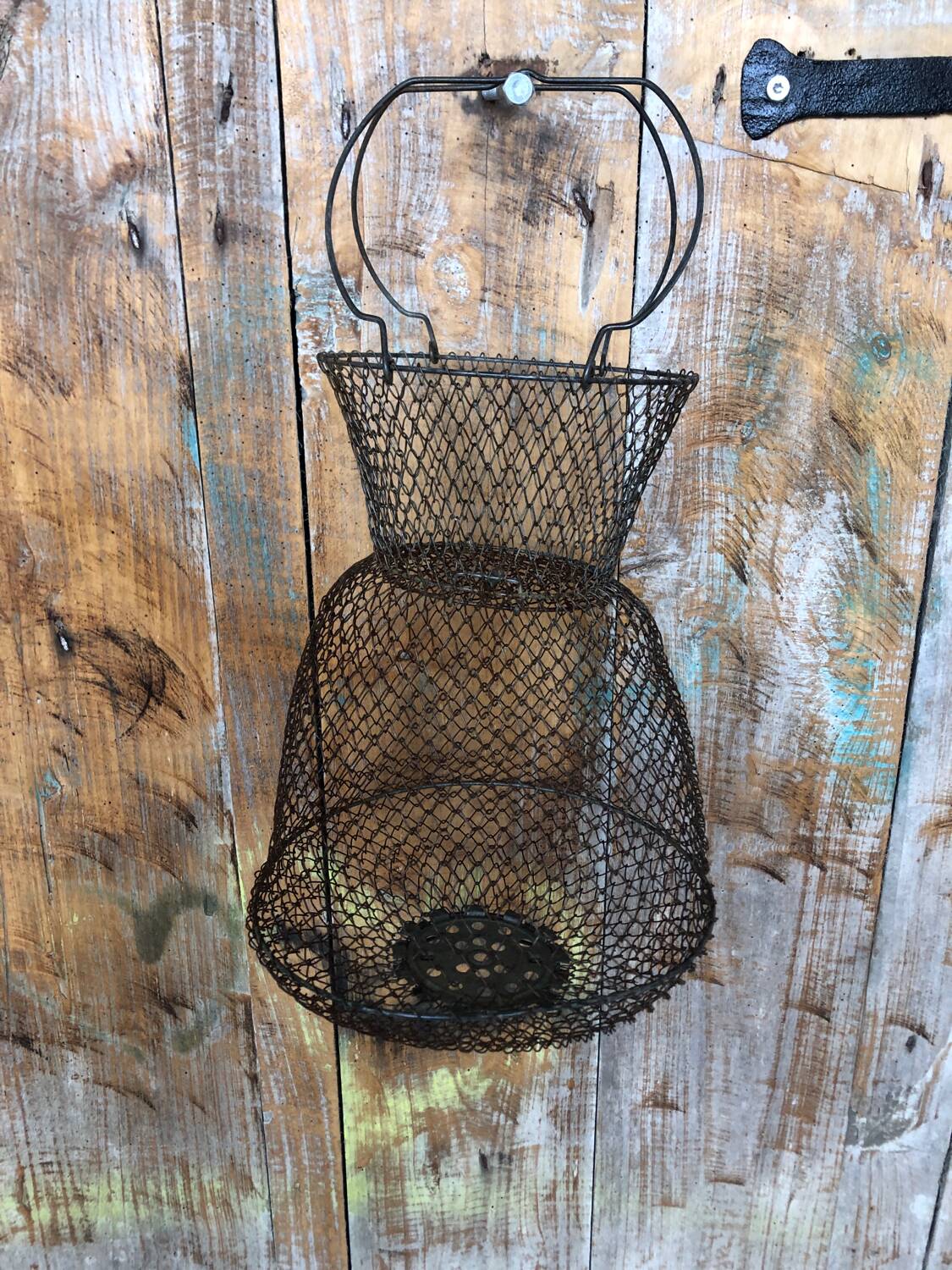 Old Fishing Net Vintage Foldable Metal Basket