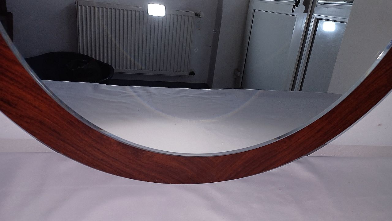 Miroir scandinave vintage en palissandre, années 1970