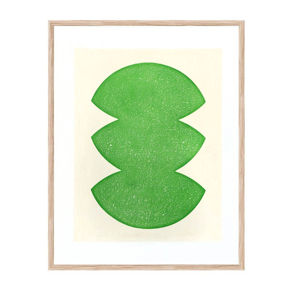 Peinture sur papier  - ARI vert - 40x50cm - signée Eawy