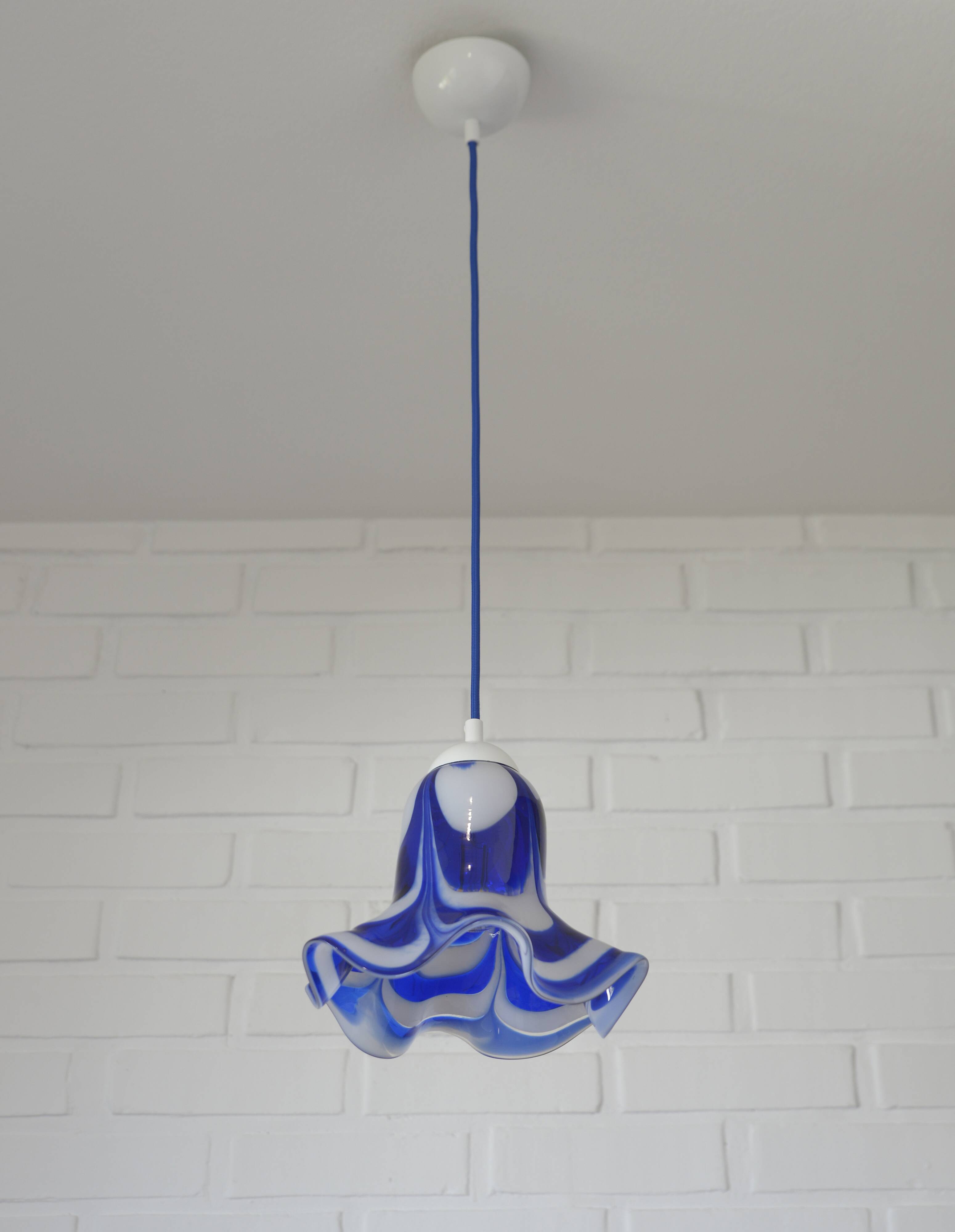 Ensemble de 3 suspensions en verre Mazzega Murano / Années 1970 / Redesign