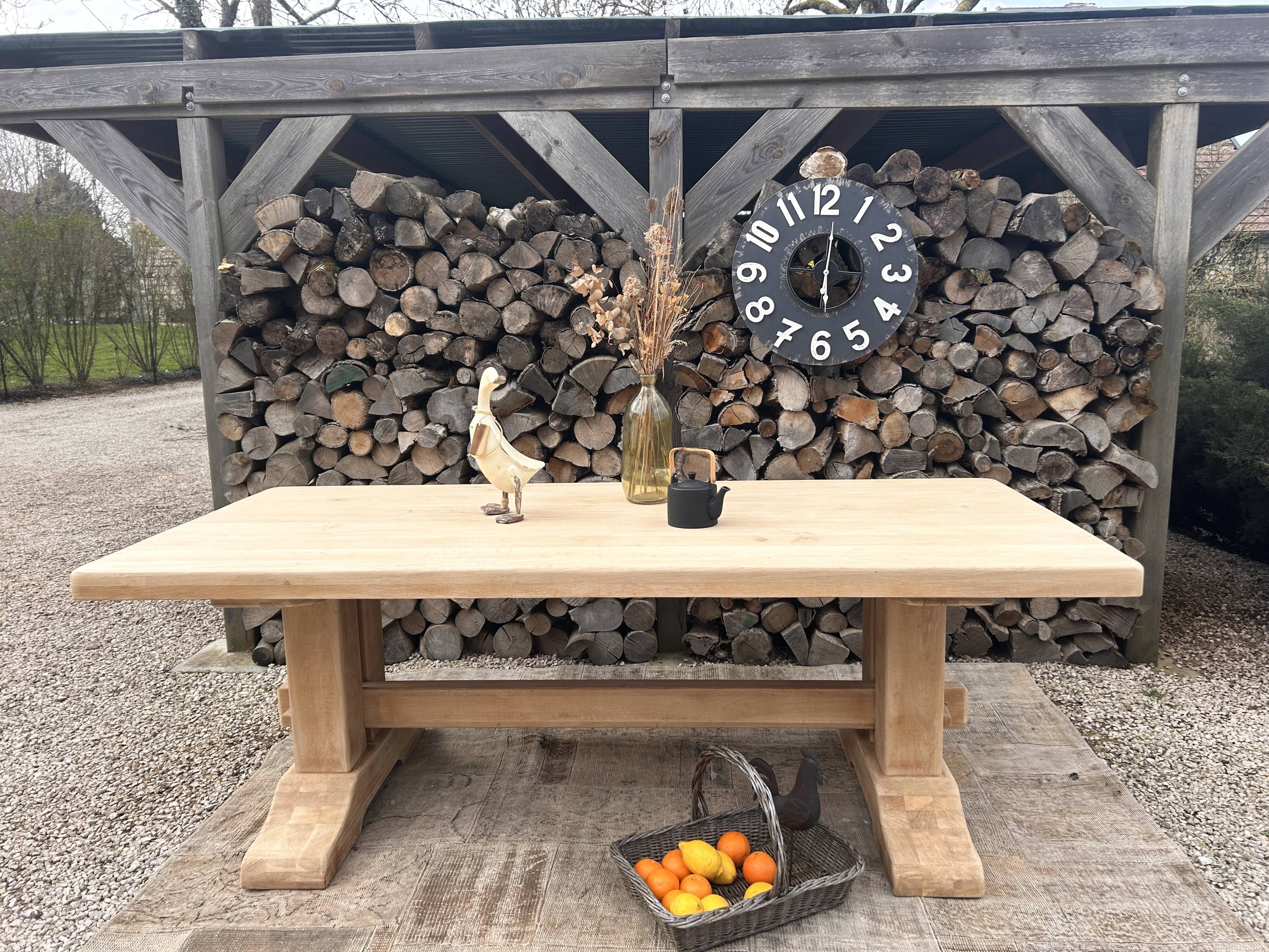 Renovated solid oak monastery table