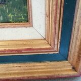 Old oil framed on panel