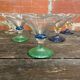 Set of 6 Ice Cream Bowls Design LA ROCHERE Coloured Glass France #D848