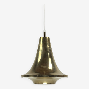 Scandinavian brass hanging pendant lamp by Hans Agne Jakobson, Sweden 1960s