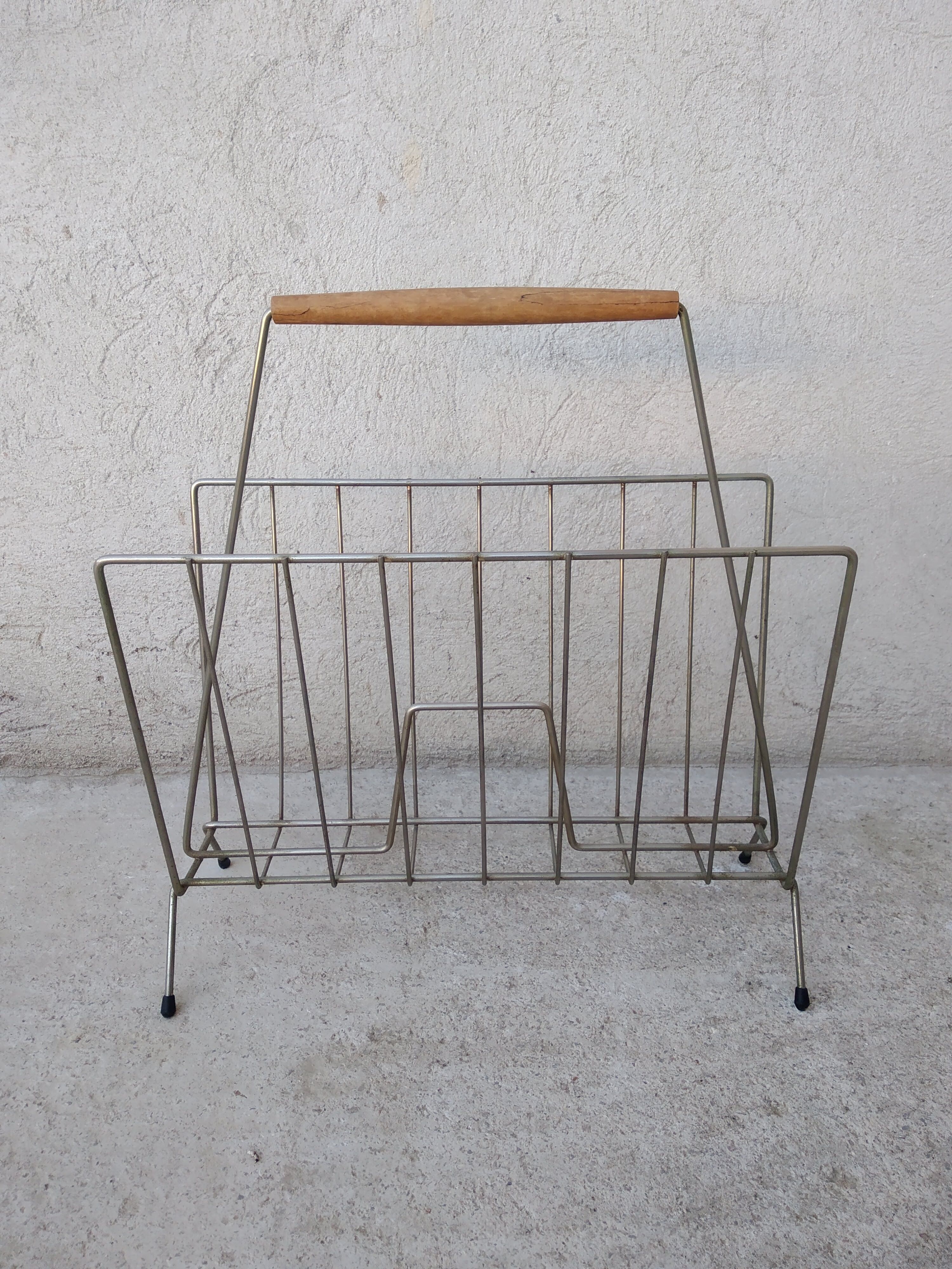 Vintage metal magazine holder 50s