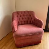 Upholstered toad armchair