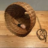 Rottan wicker  hanging lamp 1960 model