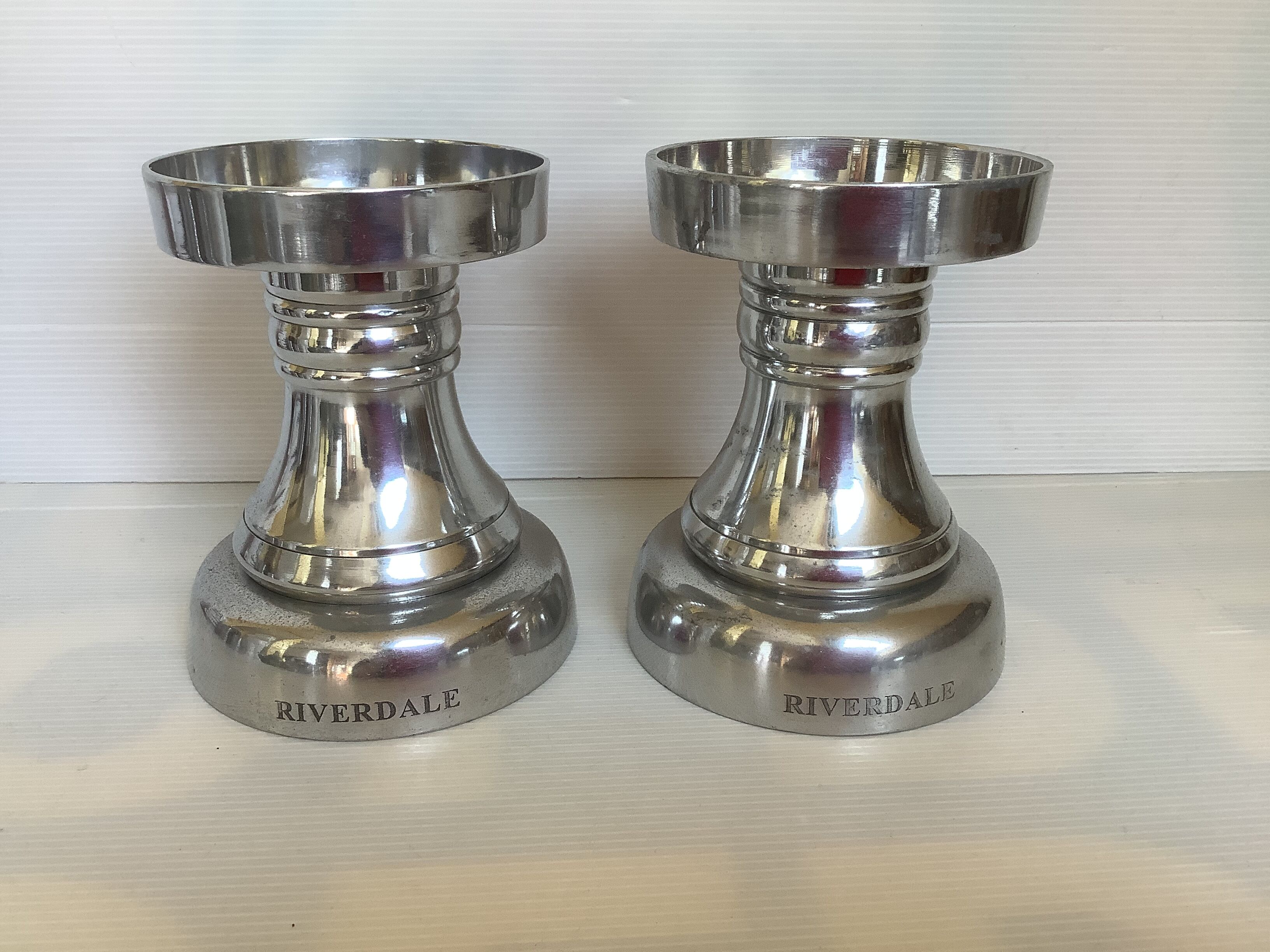 Pair of silver candle holders
