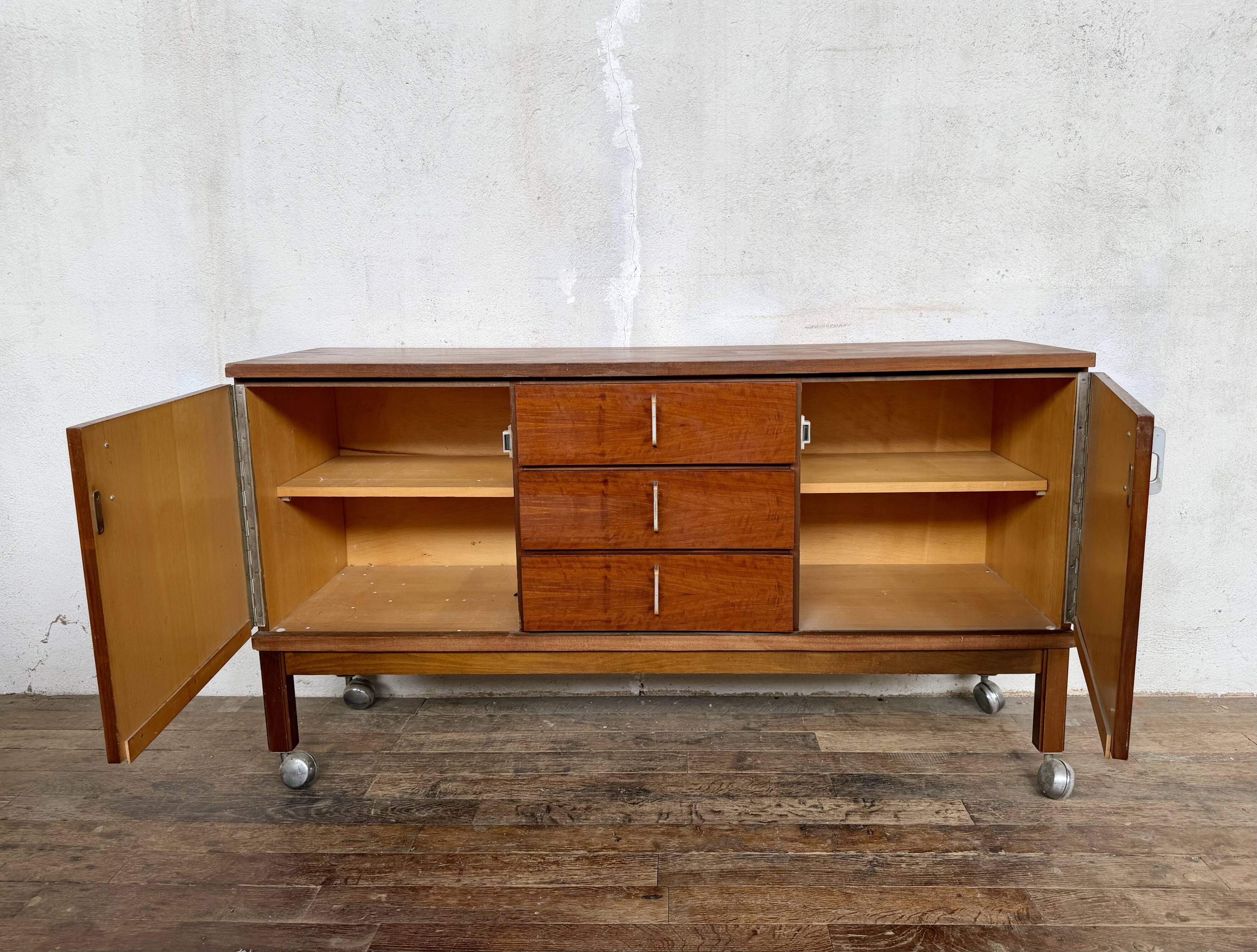 ✨ Vintage wooden sideboard – 3 drawers, 2 doors – Retro furniture ✨