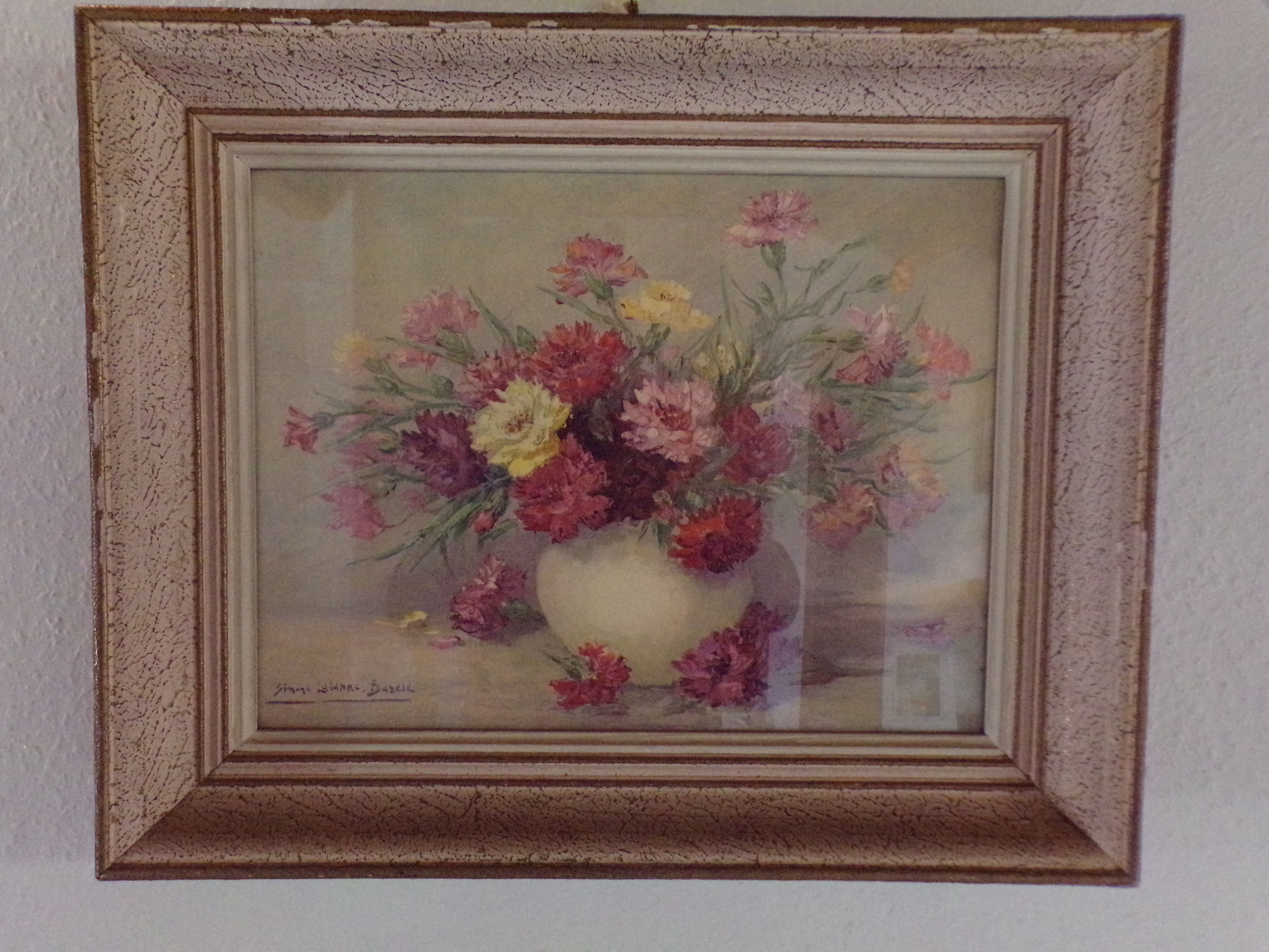Simone Lalanne-bascle peinture "bouquet de fleurs"