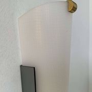 Pair of vintage brass and perspex wall lights, France 1960