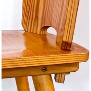 Vintage brutalist pine chairs