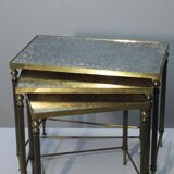 Set de 3 tables gigognes miroir 1950s