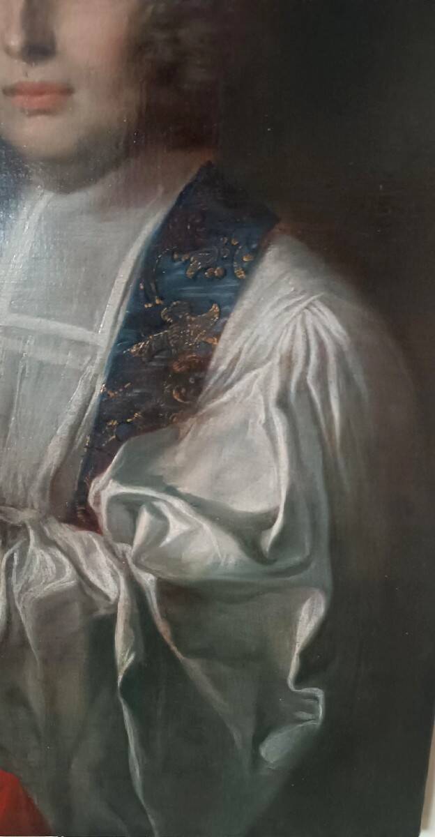 Peinture ancienne sur toile le portrait d'un prélat, école francaise xviii