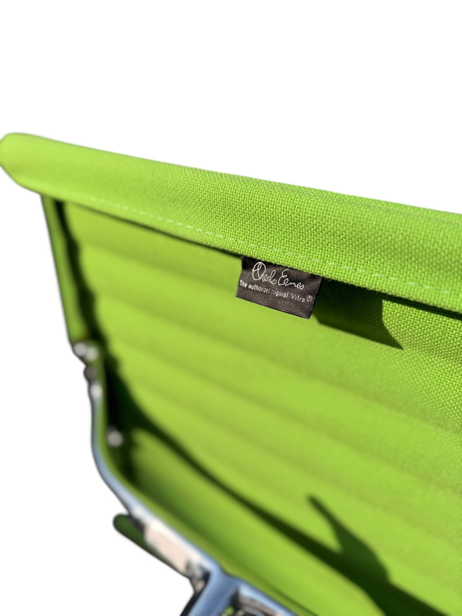 Eames EA 124 Armchair & EA 125 Ottoman for Vitra - Green Fabric
