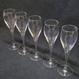 5 Flûtes À Champagne Guy Degrenne En Cristal