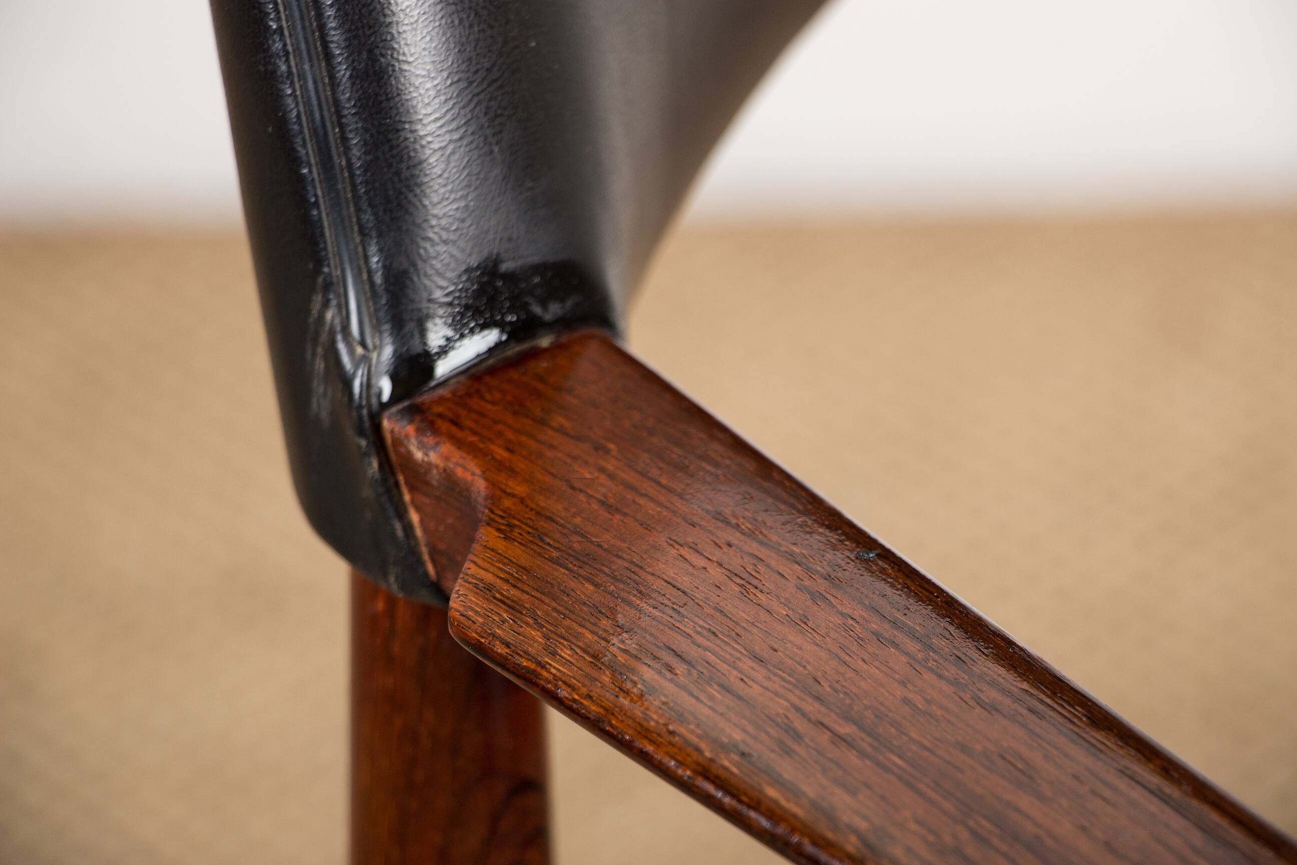 Danish Rosewood and Leather Office Chair by Erik Worts 1960.