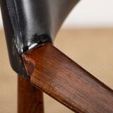 Danish Rosewood and Leather Office Chair by Erik Worts 1960.