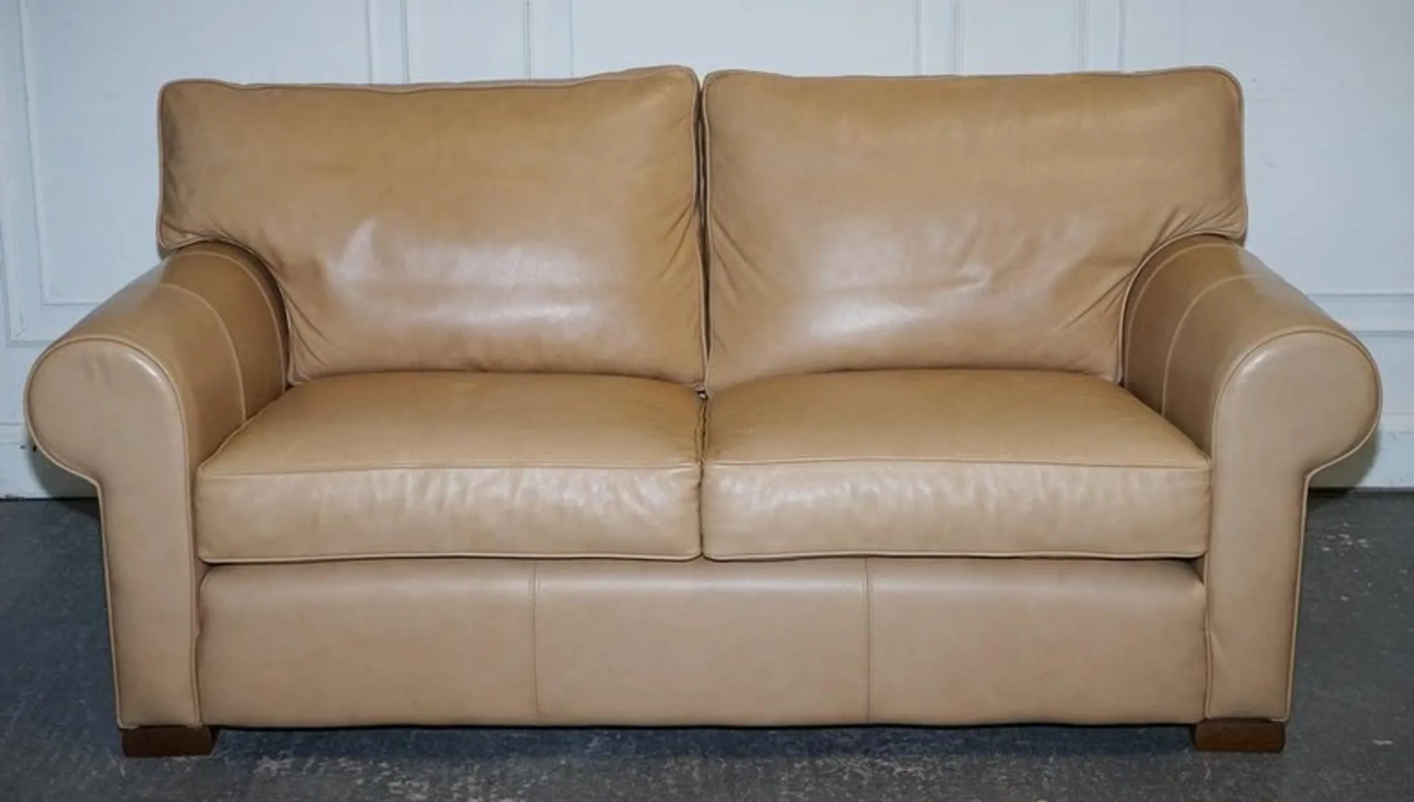 Brown Leather Two-Seater Sofa by Multi York England