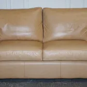 Brown Leather Two-Seater Sofa by Multi York England