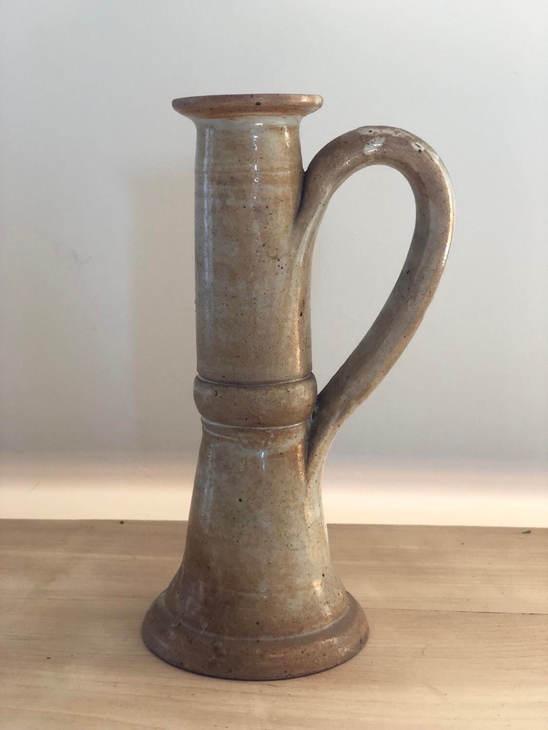 Vintage stoneware candle holder