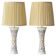 Antique Hand-Painted Table Lamp Pair, Ceramic & Brass, Gouda, 1918
