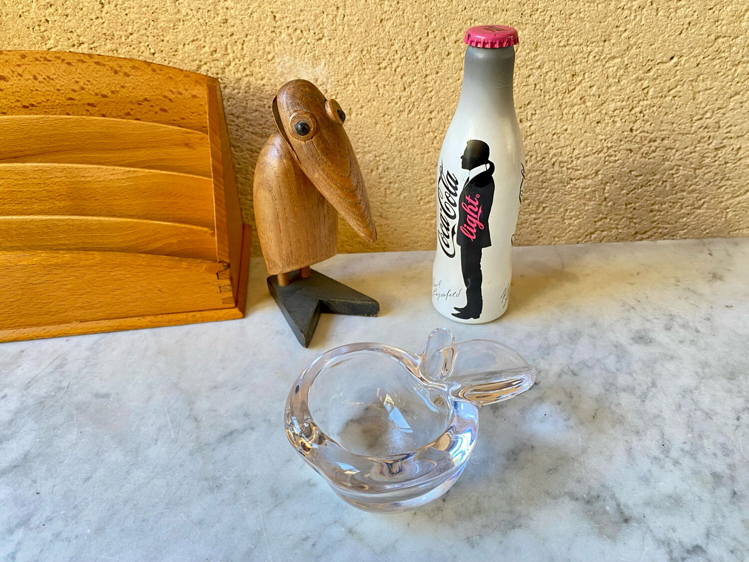 Cendrier pomme cristal de vannes France vintage années 70