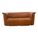 Canapé vintage en cuir couleur cognac deux places