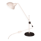 Lampe de bureau inclinable en métal blanc 1960.
