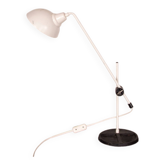 Tilting desk lamp in white metal 1960.