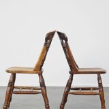 Ensemble de 4 chaises de salle à manger anglaises anciennes du milieu du 19e siècle