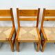 Ensemble de 6 chaises danoises vintage en pin avec cordon en papier par Tage Poulsen pour GM Møbler.