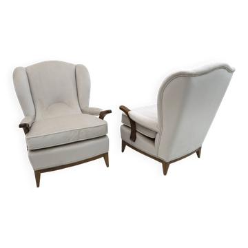 Fauteuils italiens en velours attribués à Paolo Buffa, 1950