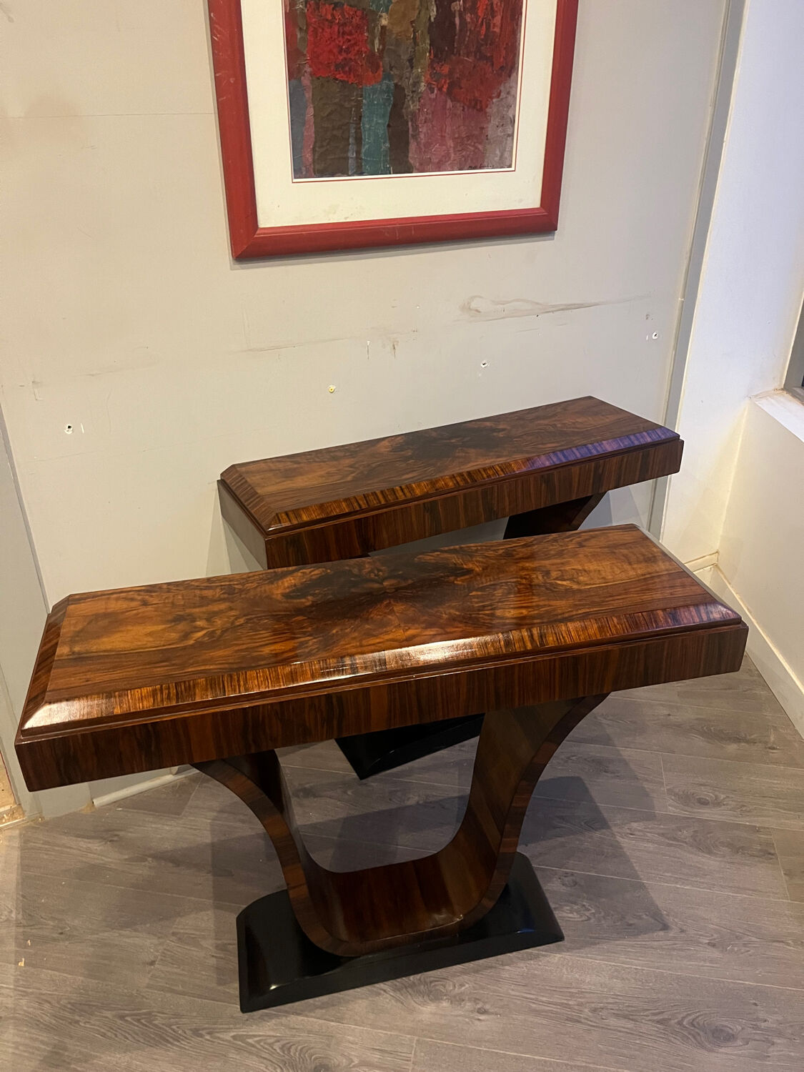 Art Deco pair of consoles