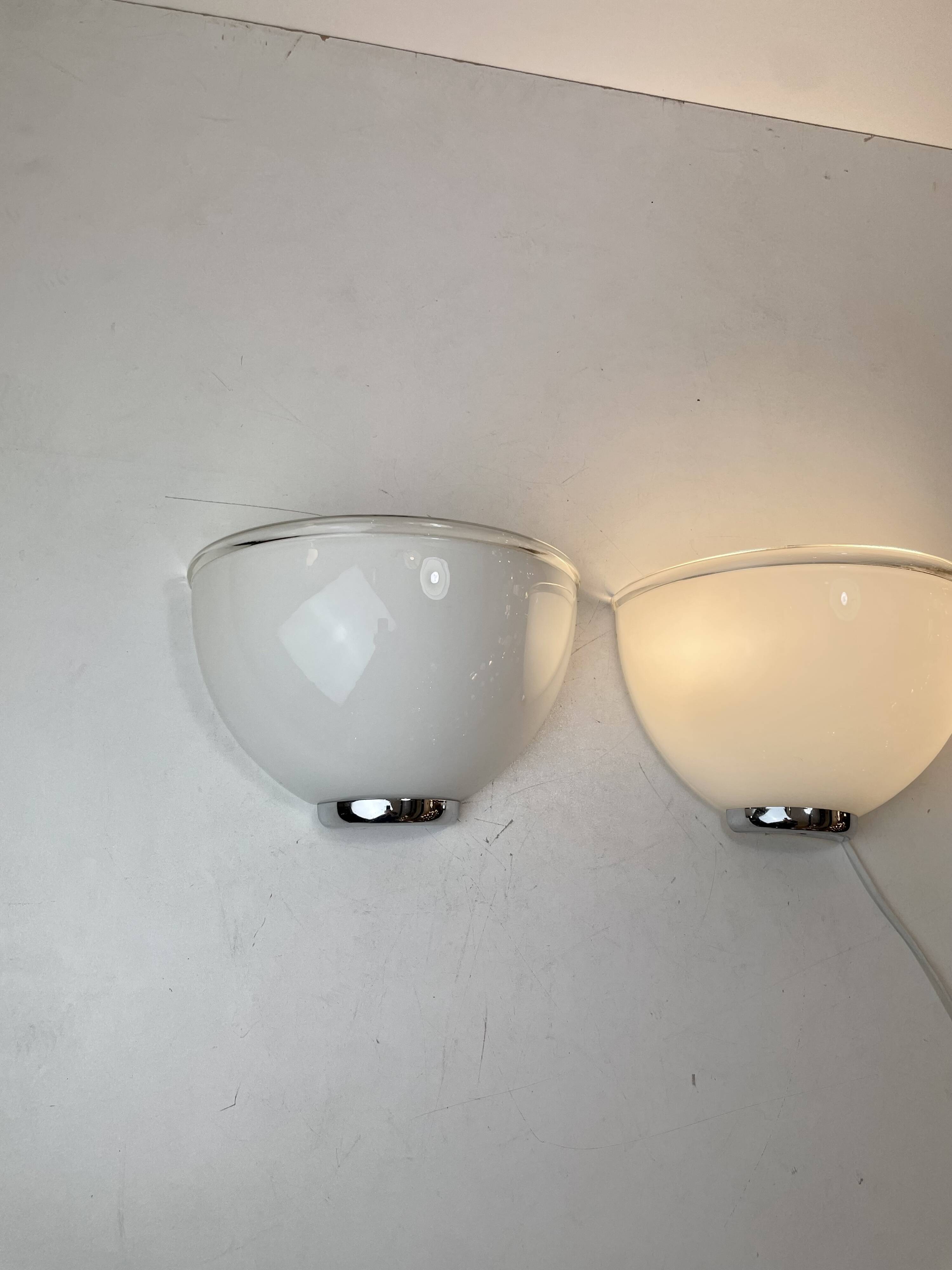 Pair of Onfale Wall Lamps Designed by L. Vistosi for Artemide, Italy, 1990s