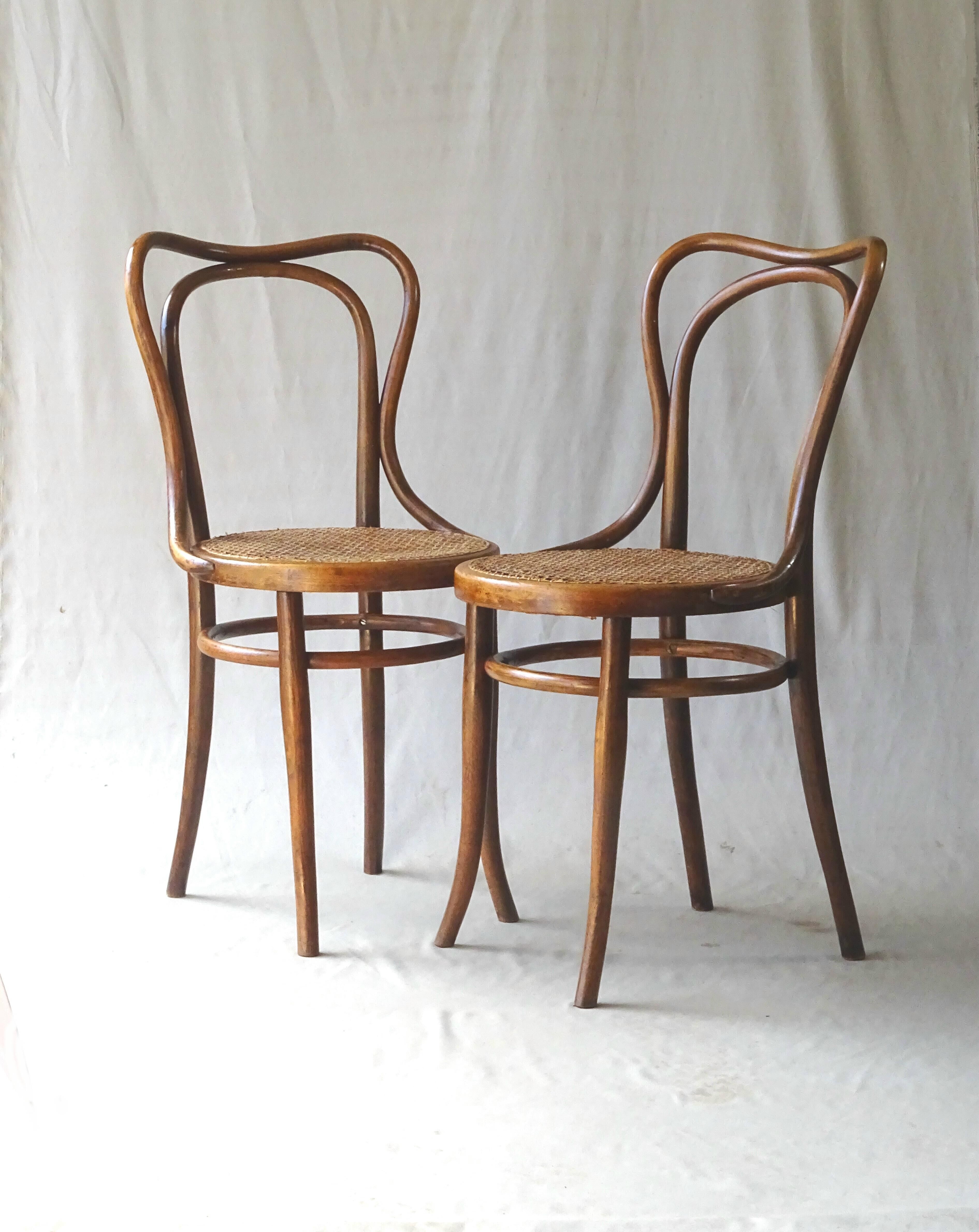 2 bistro chairs from kohn around 1900