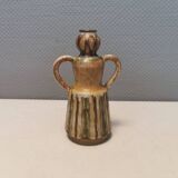 Beautiful ceramic vase in the shape of a lady, in multicolored glaze. Denmark 1970-80s