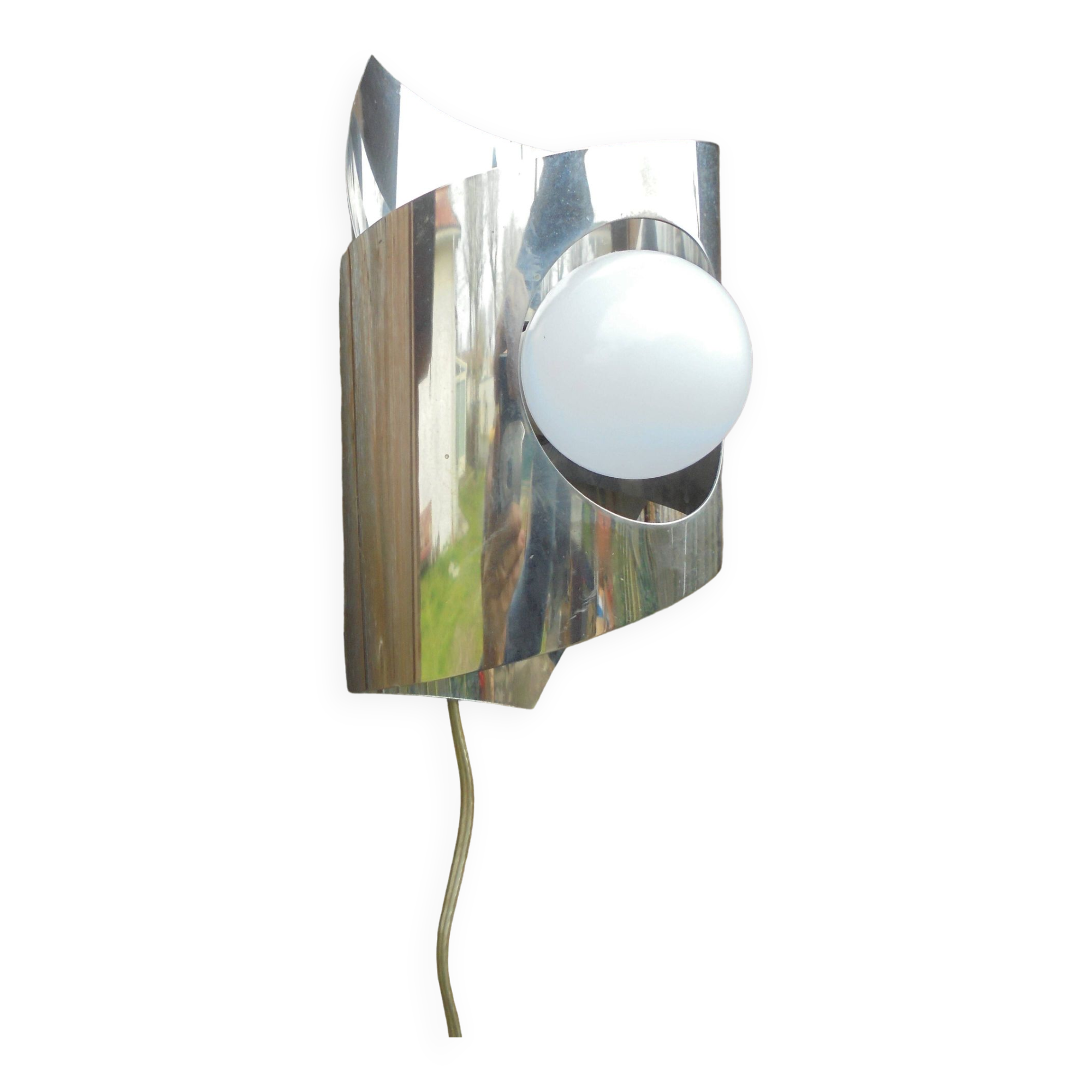 70's steel wall light