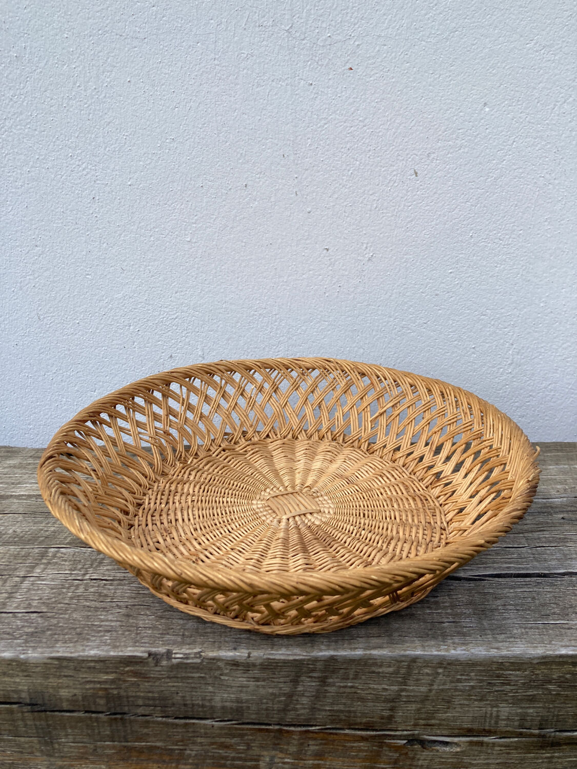 Rattan basket or vintage wicker braided or basket